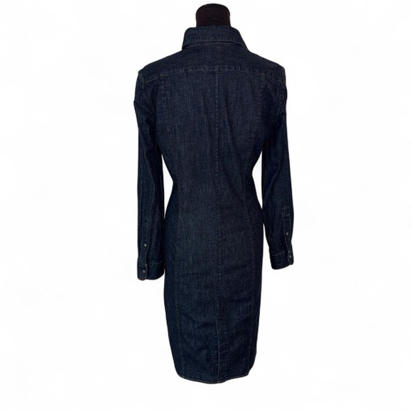 Polo Ralph Lauren long sleeve button down Dark Wash Denim Shirt Dress SZ 6 - Picture 2 of 8